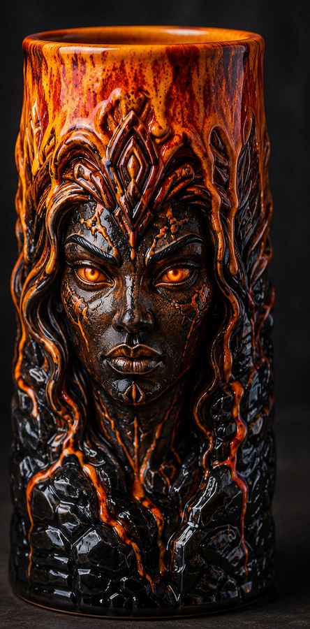 Design concept for the Pele tiki mug